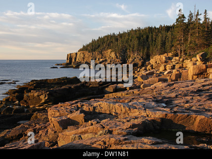 Sunrise, Otter Cliff, Acadia National Park, Maine, USA Stock Photo - Alamy