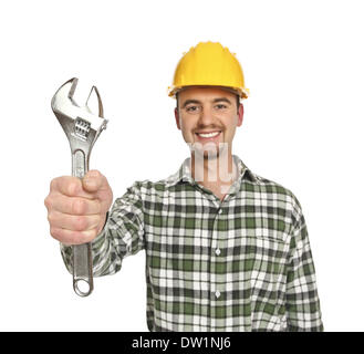 labor portrait isolated on white Stock Photo