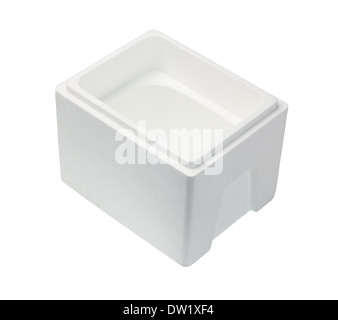 Empty styrofoam box isolated on white background Stock Photo - Alamy