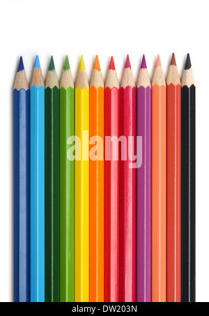 Coloured pencils, isolated on the white background Stock Photo