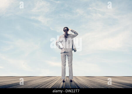 Concept of success with businesswoman Stock Photo