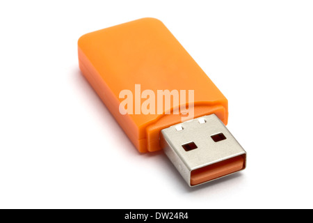 USB Flash Drive closeup on white background Stock Photo