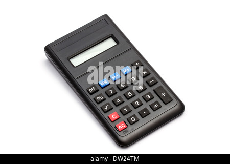 Black calculator isolated on white background Stock Photo