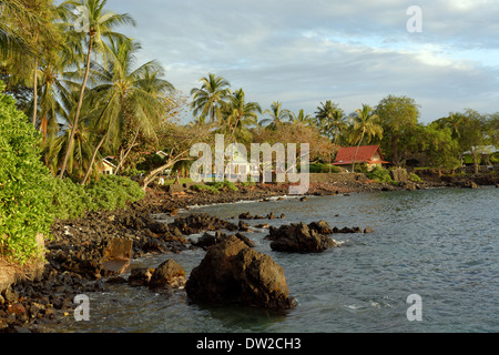 Tropical Coastline, Kealakekua Bay, Captain Cook, Kailu Kona, Big Island, Hawaii, USA. Stock Photo