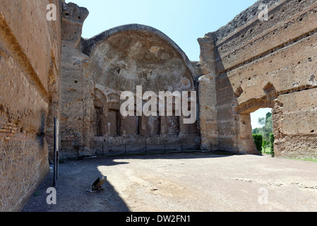 View grand Philosophers' Hall Villa Adriana Tivoli Italy Hall thought to have been large throne room where the Stock Photo