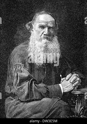 Count Lev Nikolayevich Tolstoy or Leo Tolstoy, 1828 - 1910, a Russian writer, moral thinker and social reformer Stock Photo