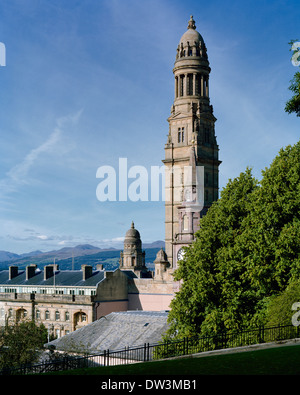 Victoria Tower of the Municipal Buildings in Greenock Inverclyde District Scotland built in 1886 Stock Photo