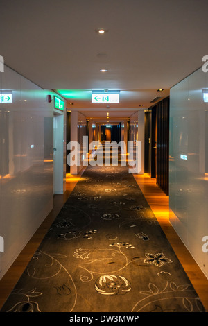 W Hotel corridor, Taipei, Taiwan Stock Photo