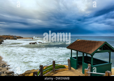 Lookout hut on the coastline.  La Jolla, California, United States. Stock Photo