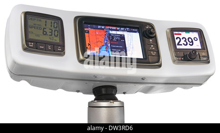 Radar and GPS navigation for ships and yachts Stock Photo