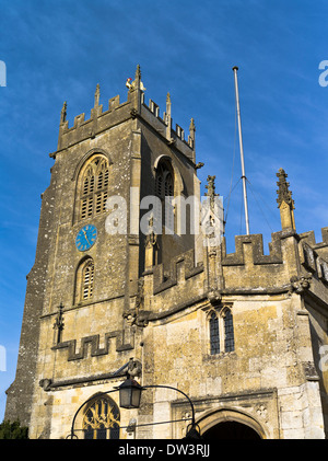 dh St Peters Church cotswolds UK WINCHCOMBE GLOUCESTERSHIRE Cotswold English parish church clock tower belfry with gargoyles england medieval Stock Photo