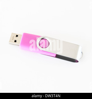 USB Pen Drive or Flash Memory Stick on a White Background Stock Photo