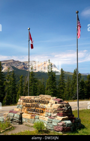 Waterton-Glacier International Peace Park on the border of Montana, USA and Alberta, Canada. Stock Photo