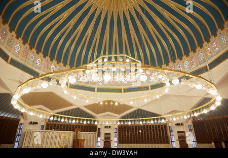 King Abdullah I mosque interior in Amman, Jordan. The also known as blue mosque was built between 1982 and 1989 Stock Photo