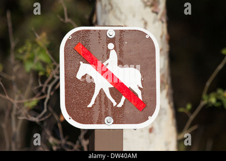 No horse riding trail sign Stock Photo