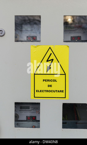 Electricity meters and breakers Stock Photo