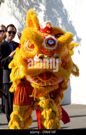 Traditional Vietnamese Lion dance performed at a Tet festival (lunar ...