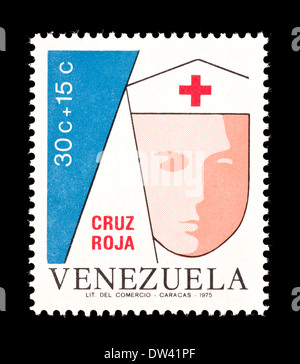 Postage stamp from Venezuela depicting a nurse, issued for the Red Cross. Stock Photo