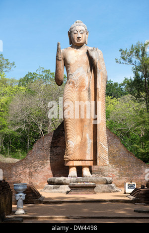 The elegant Maligawila Buddha statue. It is considered to be the tallest ancient freestanding image in Sri Lanka. Stock Photo