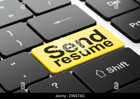 Finance concept: Send Resume on computer keyboard background Stock Photo