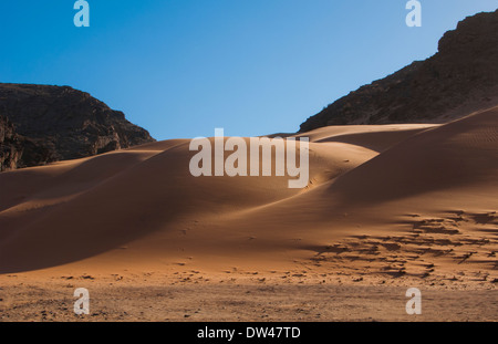 Namibia Northern Desert of Namib Desert tall wonderful sand dunes of Hartmann Berge deserted land Hartmann Valley Marienflub with hills and ripples Stock Photo