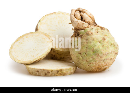 celery root isolated on white Stock Photo