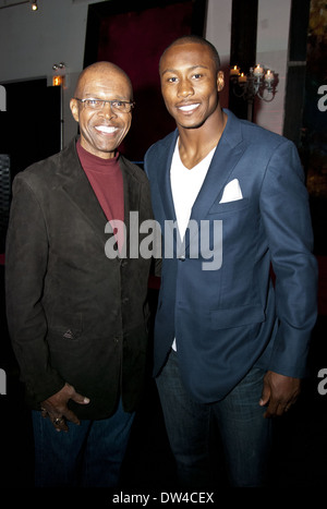 Gale Sayers and Brandon Marshall Legends fight night honoring Mike Ditka held at Chicago Illuminating Company Chicago, Illinois - 04.10.12 Featuring: Gale Sayers and Brandon Marshall Where: IL, United States When: 04 Oct 2012 Stock Photo