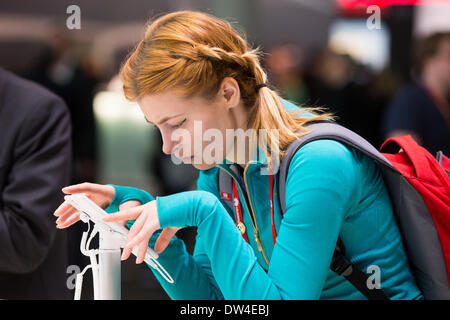 Barcelona, Spain. 27th Feb, 2014. Highlights of last day of Mobile Word Congress. Credit:  Fosy Photo/Alamy Live News Stock Photo