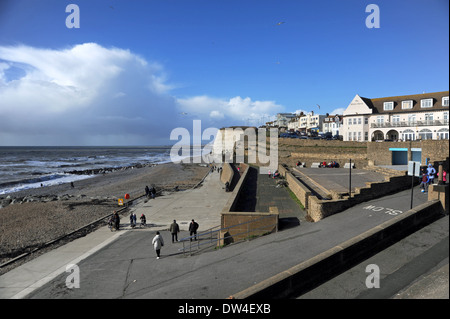 Rottingdean seafront and undercliff walk near Brighton UK Stock Photo