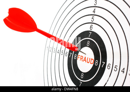 Fraud text on target Stock Photo