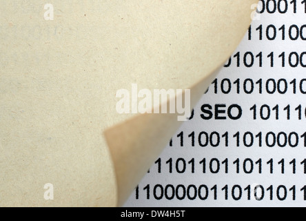 SEO text behind paper Stock Photo