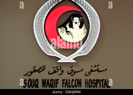 Qatar, Doha, Souq Waqif, Falcon Hospital, sign, Stock Photo