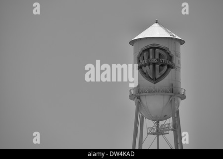 LOS ANGELES,CA-JULY 1,2011:Historic Warner Bros water tower on the studio in Burbank California Los Angeles,July 1,2011 Stock Photo