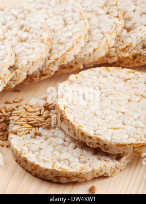 grain Crispbread, cereal crackers on table Stock Photo