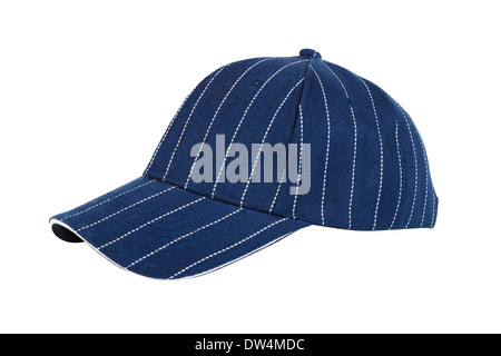 Blue Baseball Hat Isolated on White Background Stock Photo