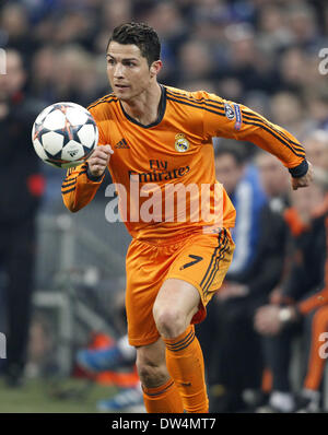 Madrid's Cristiano Ronaldo vies for the ball during the UEFA