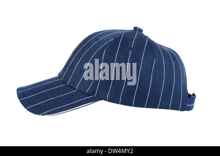 Blue Baseball Hat Isolated on White Background Stock Photo