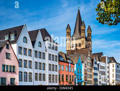 Cologne, Germany cityscape over the Rhine River. Stock Photo