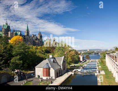 Rideau Canal and Parliament of Canada Stock Photo