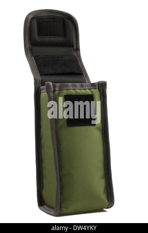 Small green cordura nylon case with velcro flap Stock Photo