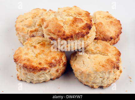 Five homemade plain scones Stock Photo