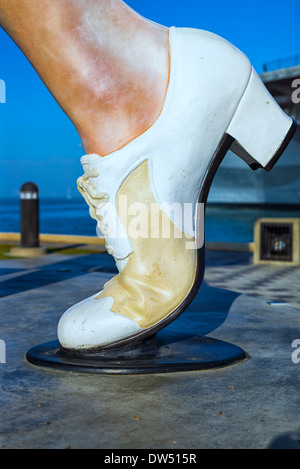 Unconditional Surrender statue. Focus on a shoe. Tuna Harbor, San Diego, California, United States. Stock Photo
