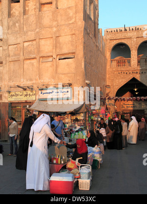 Qatar, Doha, Souq Waqif, street scene, people, Stock Photo