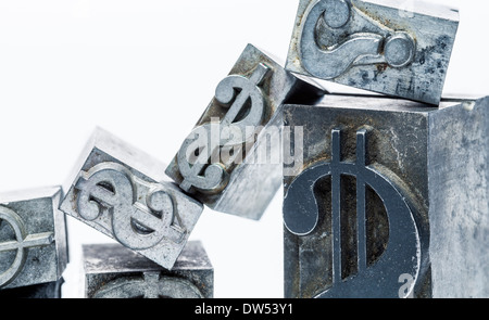 US dollar symbol with movable metal print type Stock Photo