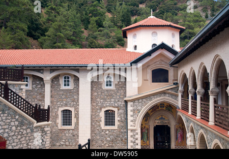 Kikkos Monastery - internal yard, Cyprus Stock Photo