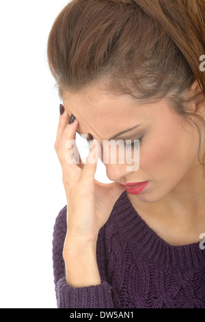 Stressed Unhappy Depressed Young Woman Stock Photo