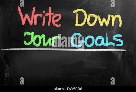 Write Down Your Goals Concept Stock Photo