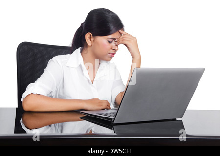 indian Business Woman Head Ache Stock Photo