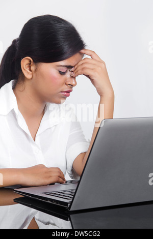 indian Business Woman Head Ache Stock Photo
