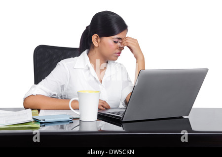 indian Business Woman Head Ache Stock Photo